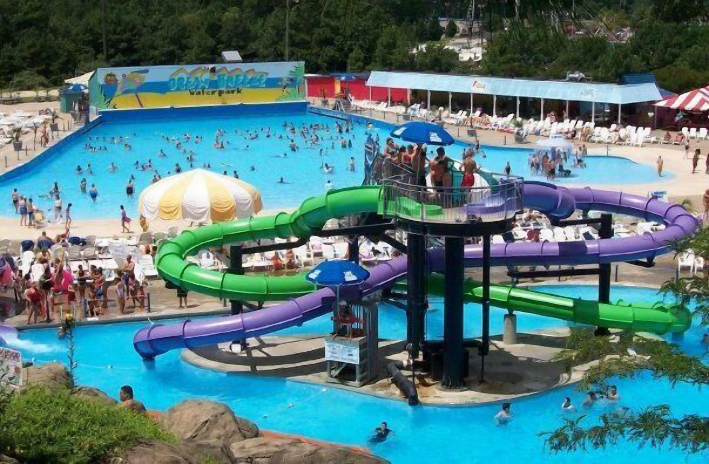 Ocean Breeze Water Park pools and slides, about five miles from Beachcomber
